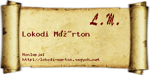Lokodi Márton névjegykártya