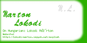 marton lokodi business card